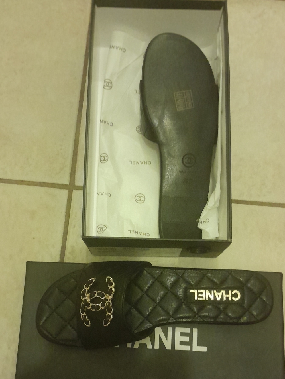 Chanel slide sandals